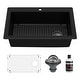 preview thumbnail 75 of 86, Karran Drop-In Quartz 33 in. 1-Hole Single Bowl Kitchen Sink Kit