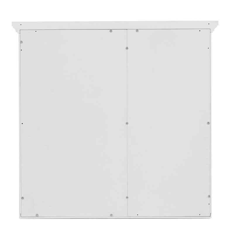 White MDF Wood Bathroom 1-Door Wall Storage Cabinet - 19.96" H x 20.87" W x 5.71" D
