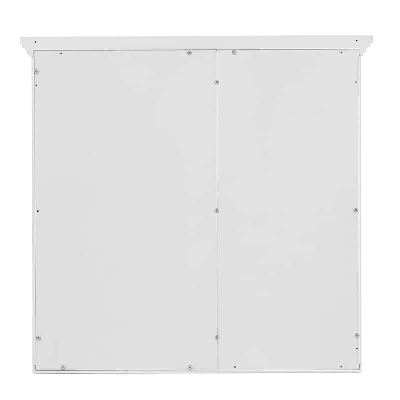 White MDF Wood Bathroom 1-Door Wall Storage Cabinet - 19.96" H x 20.87" W x 5.71" D