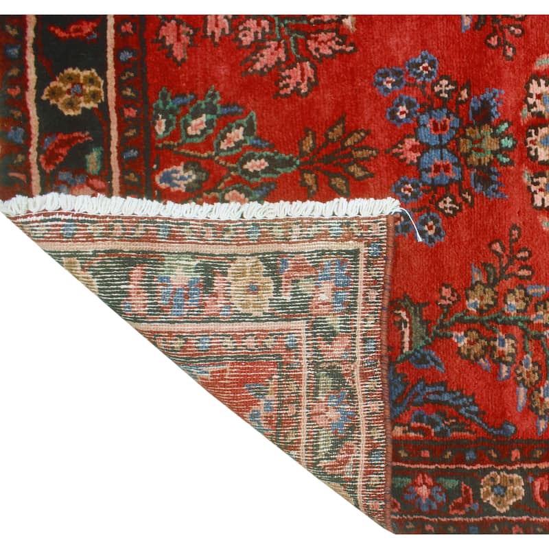 Fine Vintage Distressed Thiago Red/Charcoal Runner - 3'4" x 8'7"