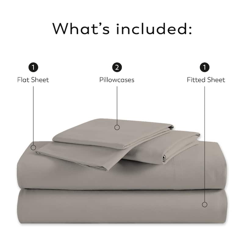 Purity Home 400TC 100% Cotton Super Soft Silky Sateen Sheet Set