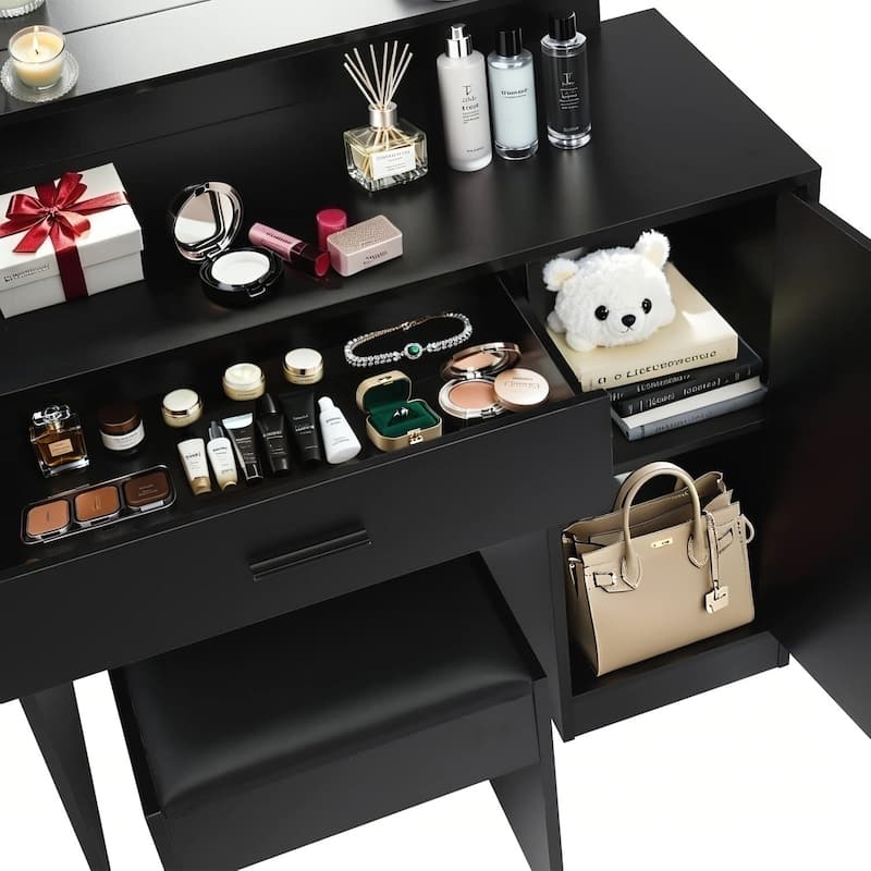 Vanity Desk with Mirror and Lights
