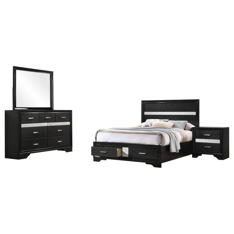 Annie Black 4-piece Full Bedroom Set