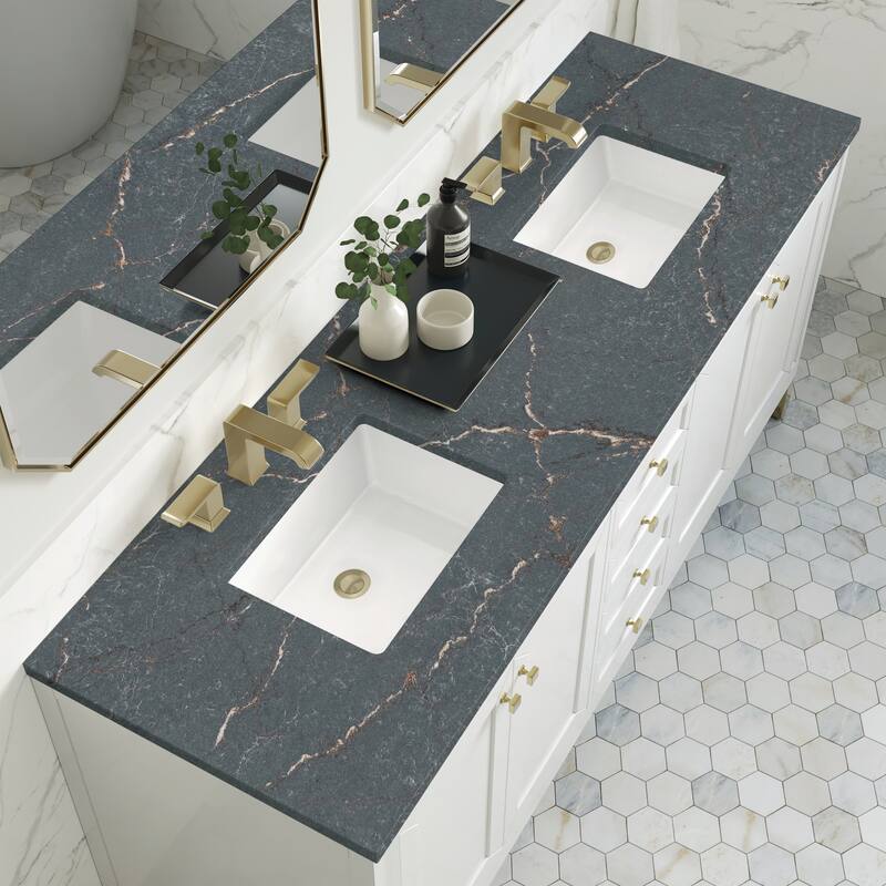 James Martin Vanities Chicago 72" Double Vanity, Glossy White