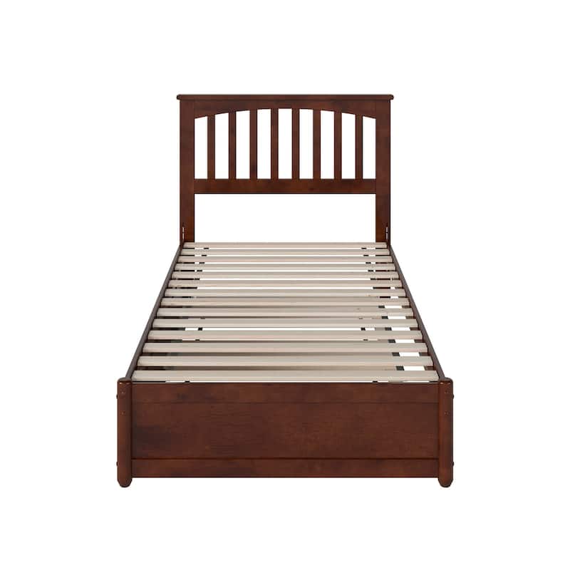 Everett Platform Bed with Panel Footboard and Twin XL Trundle