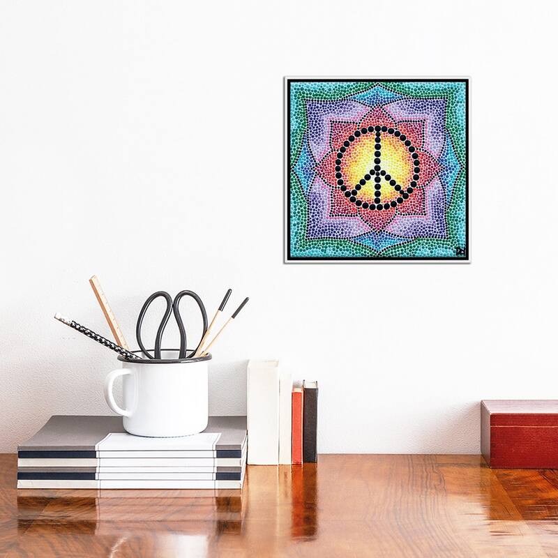 iCanvas "Mandala Peace" by Nadya Al-Haroun Framed Canvas Print