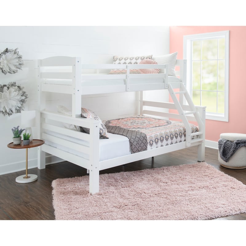 Levi Solid Wood Twin over Full Bunk Bed - White