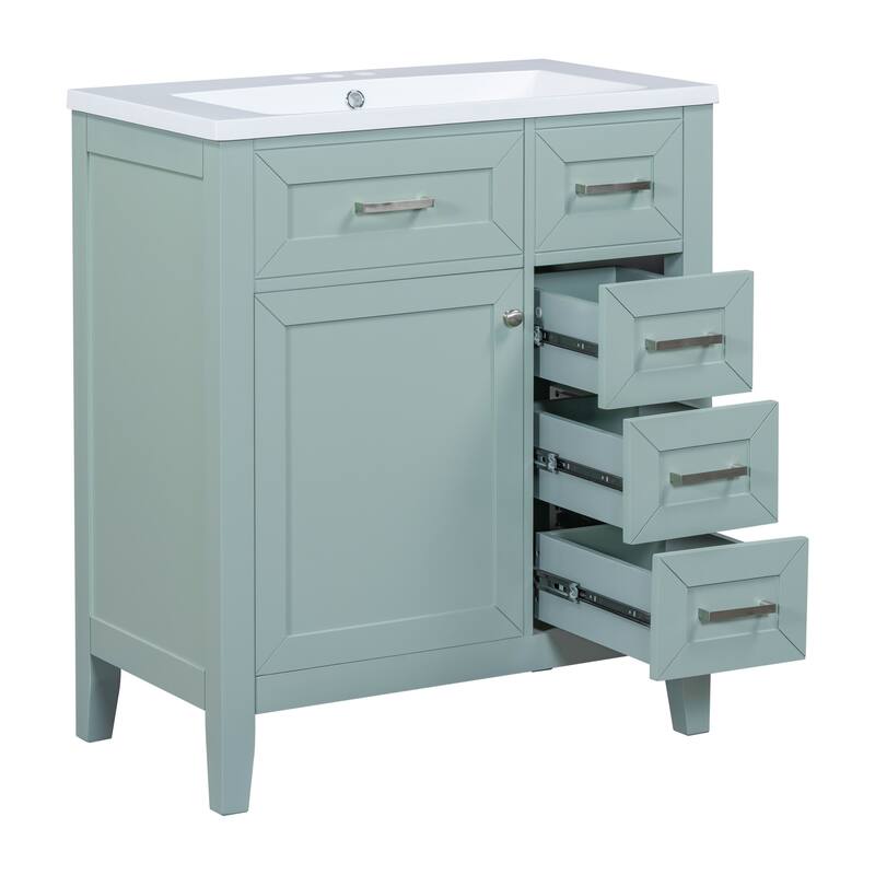 30" Bathroom Vanity with Sink Combo, Bathroom Cabinet with Drawers, Solid Frame and MDF Board