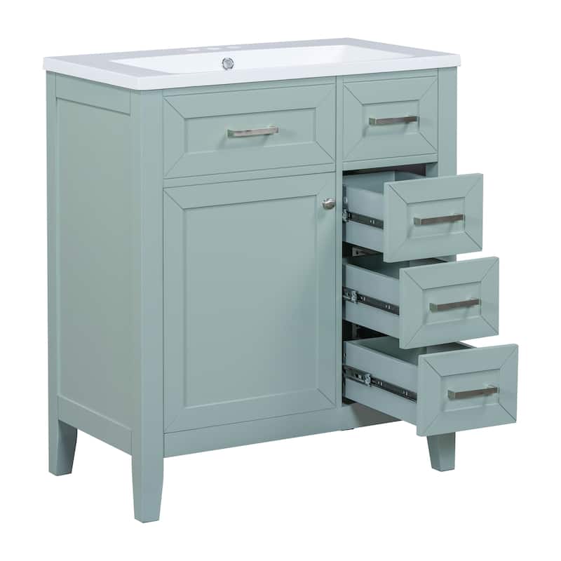 Bathroom Vanity with Single Sink, Bathroom Storage Cabinet with 3 Drawers, Bathroom Vanities with Soft Closing Cabinet Door