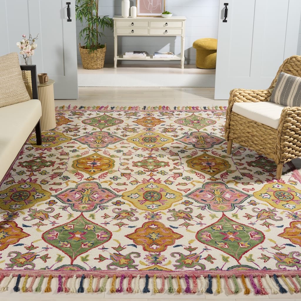 SAFAVIEH Handmade Blossom Amke Modern Floral Wool Rug