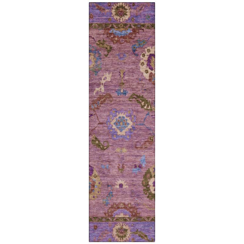 Machine Washable Indoor/ Outdoor Traditional Boho Chantille Rug