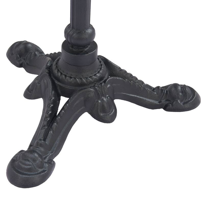 24" Walnut and Black Wood And Aluminum Indoor Outdoor Pedestal Base Round Top Dining Table