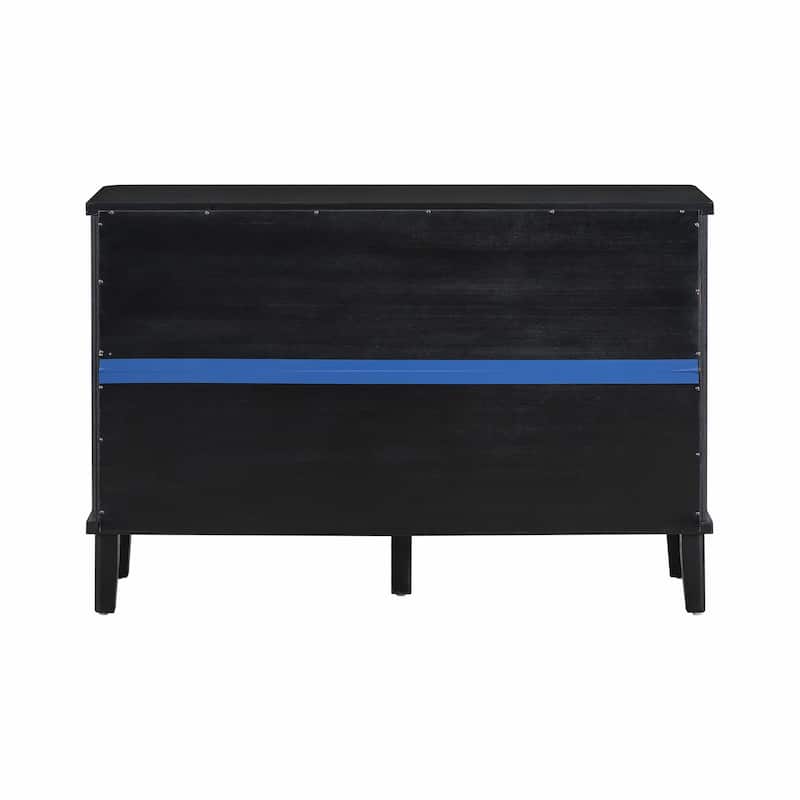Fraxinus Mandschurica Cabinet with Three Acacia Solid Doors, Adjustable Shelves