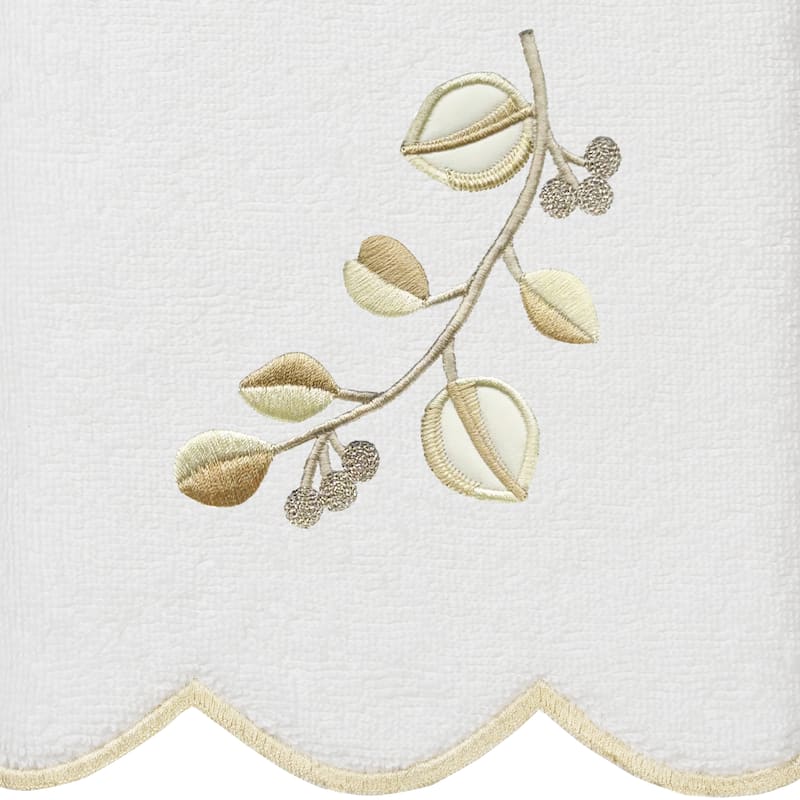 Authentic Hotel and Spa 100% Turkish Cotton WILD BRANCH Scallop Embellished Towel Collection