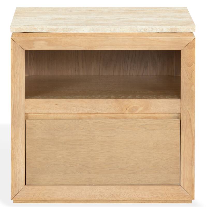 SAFAVIEH Couture Alaura Travertine Top Nightstand