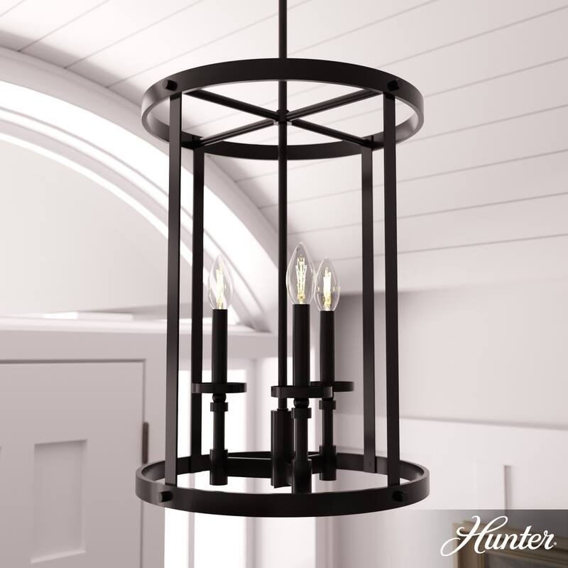 Hunter Briargrove Candle Pendant - Entry/ Foyer - Glam, Modern Farmhouse, Transitional - 20" 3 Light - Matte Black