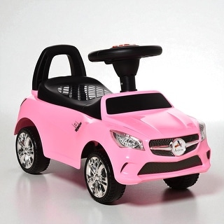 Kids Ride-On Push Car with Music, Horn, Headlights & Storage, Foot-to-Floor Sliding Toy for Toddlers 18-36 Months - Pink