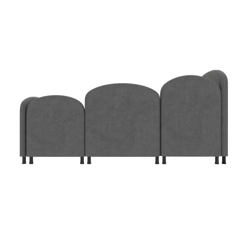 Flower-Shaped Velvet Daybed Frame with Under-Bed Storage - Twin Size Sofa Bed for Bedroom, Kids Room, Living Room, Gray