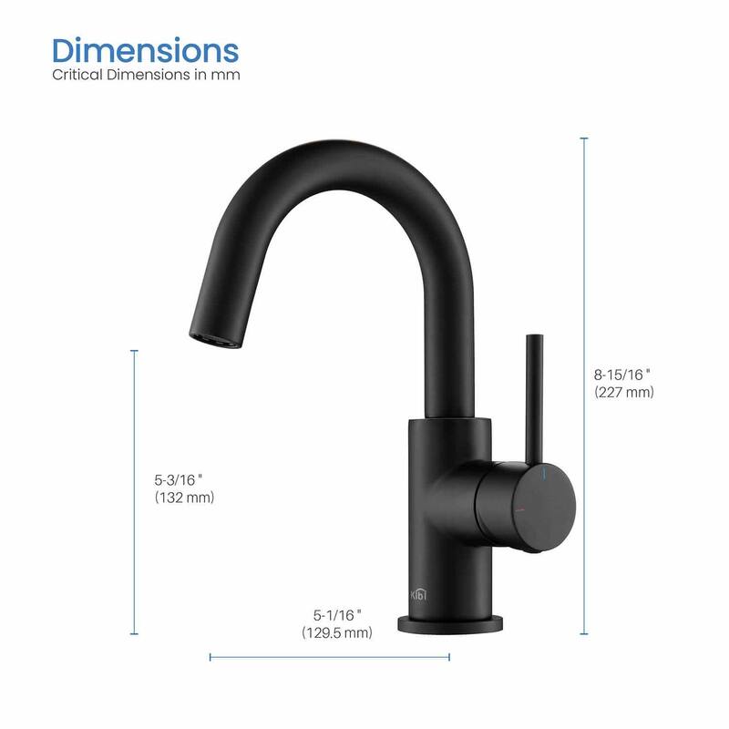 Circular Single Handle High-Arc Bathroom Sink Faucet with Pop Up Drain