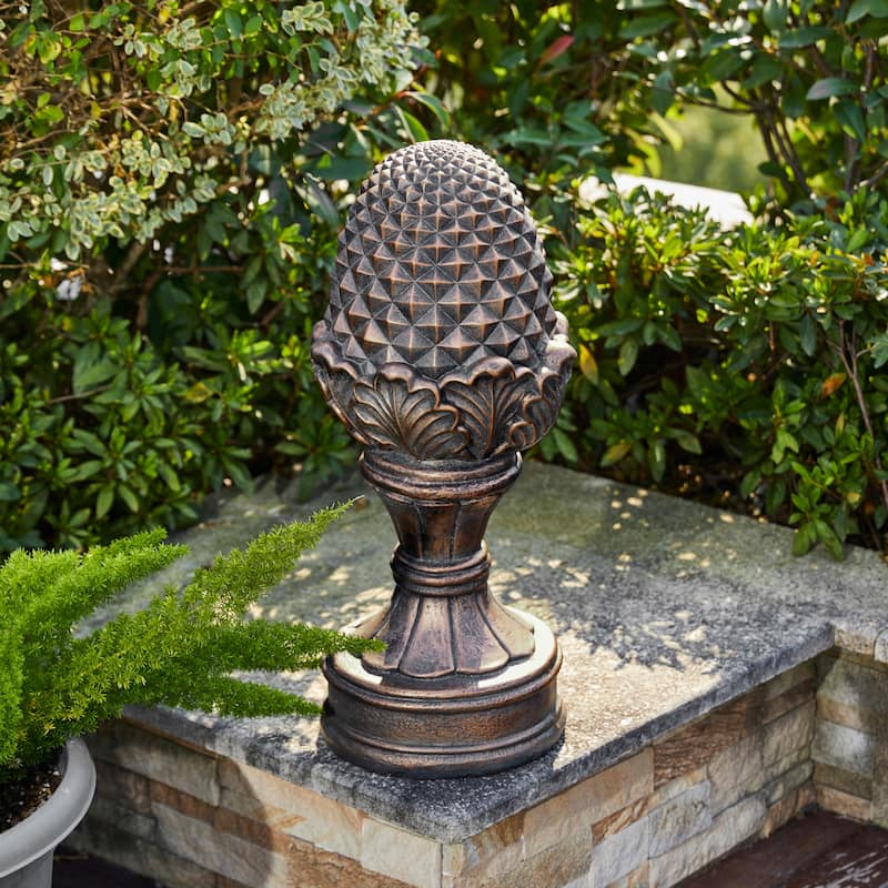 Glitzhome MGO Sand/Bronze Finish Blessings Artichoke Garden Statues Coastal Sculpture Quality-upgraded