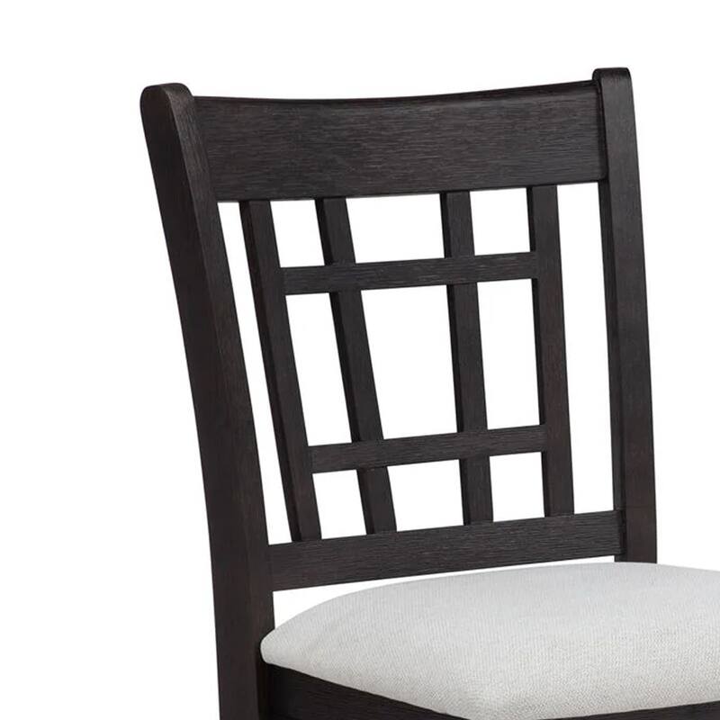 Mipo Counter Height Dining Chair Set of 2, Black Grid Back, White Seats