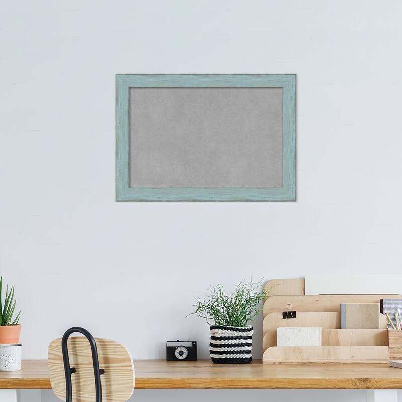 Framed Magnetic Board, Sky Blue Rustic