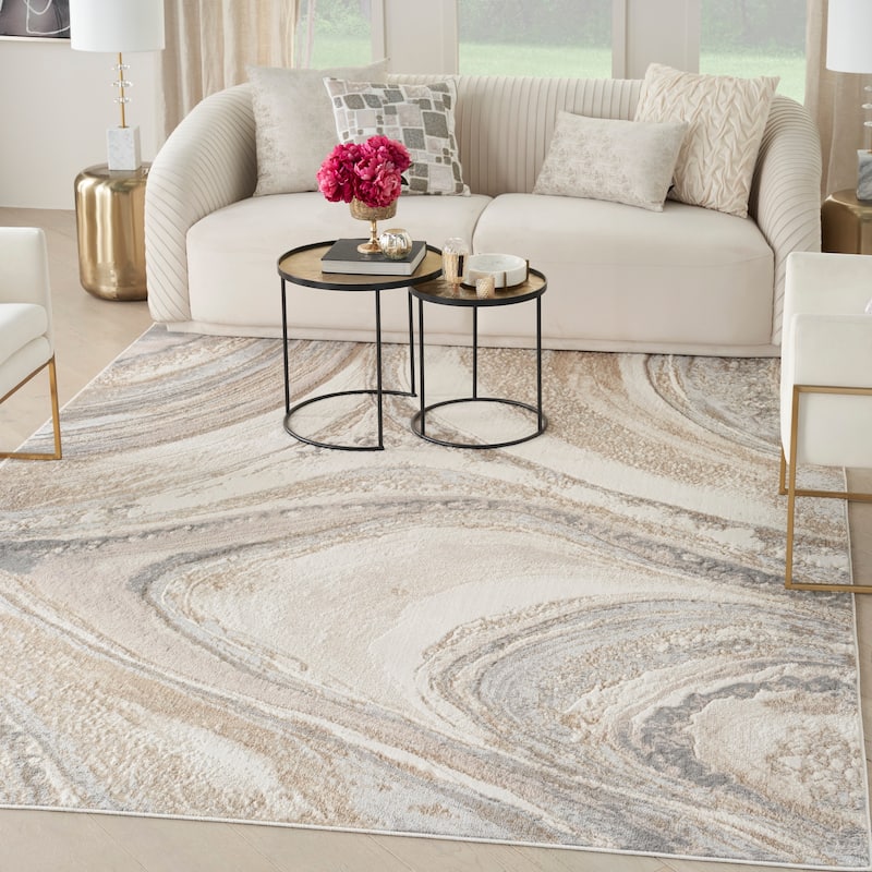 Nourison Brushstrokes Indoor only Abstract Area Rug - Overstock - 37314525