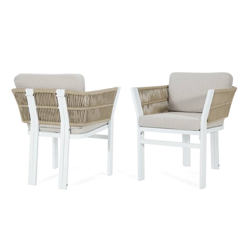 Christopher Knight Home - Outdoor Aluminum Dining Chair Set with Weather-Resistant Cushions