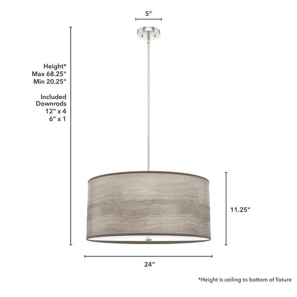 dimension image slide 6 of 13, Hunter Solhaven Drum Pendant Light