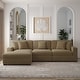 preview thumbnail 81 of 132, 118" W Corduroy L-shape Modular Sectional Sofa with Pillows