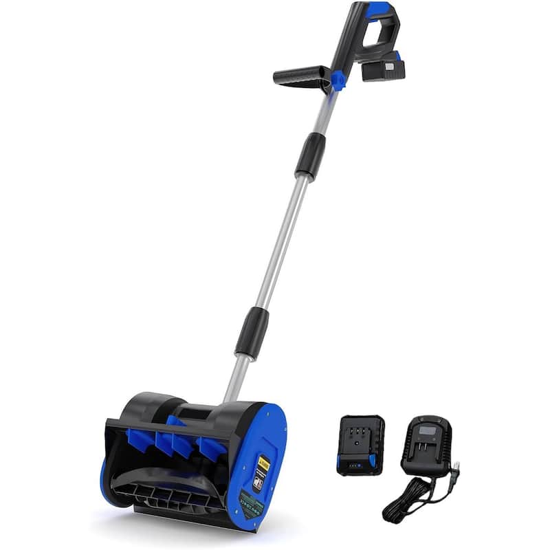 Cordless 12 inch Electric Snow Blower Corded, Snow Thrower for Walkways Deck - N/A - Blue