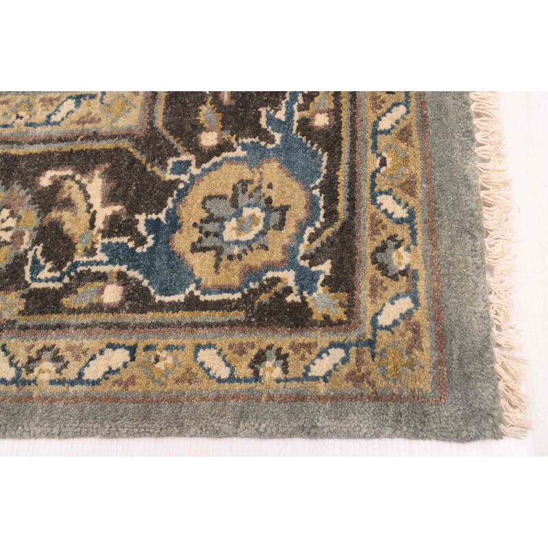 ECARPETGALLERY Hand-knotted Finest Agra Jaipur Teal Wool Rug - 7'11 x 9'9