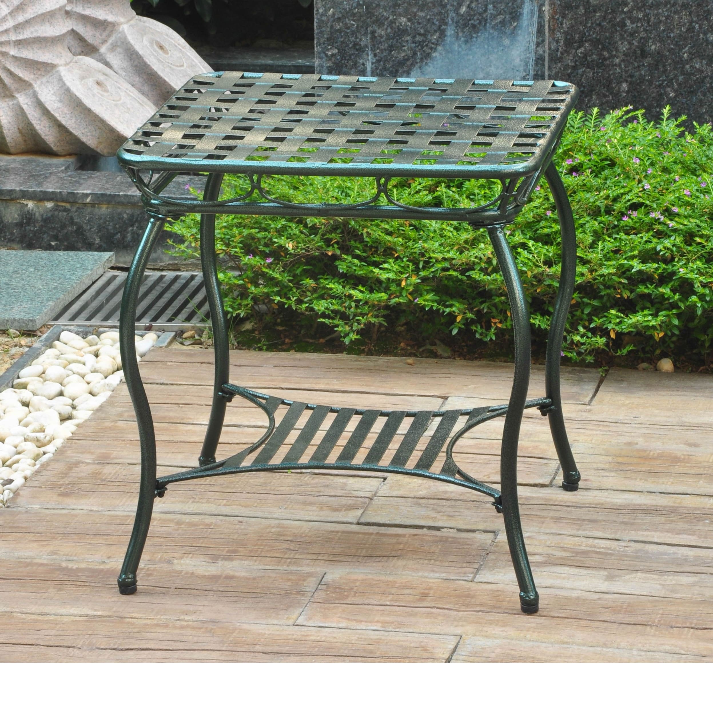 Santa Fe Nailhead Iron Bistro Set Set of 3 Rustic Brown for