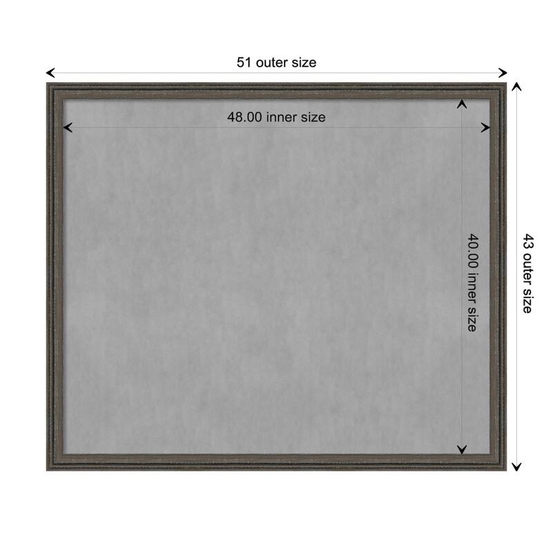 Amanti Art Upcycled Brown Grey Framed Magnetic Board - Board Size 48x40