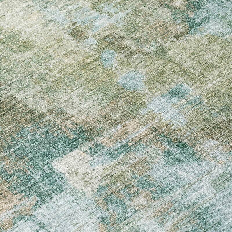 Machine Washable Indoor/ Outdoor Abstact Contemporary Chantille Rug