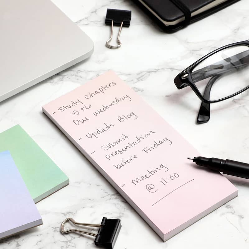 Paper Junkie 8 Pack To Do Pastel Sticky Notes Pad, Gradient Colors, 50 Sheets Each, 5.5x2.35"