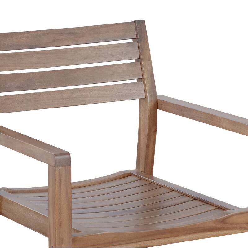 5-Piece Outdoor Dining Set with Acacia Wood Chairs and Round Table for Patios and Gardens