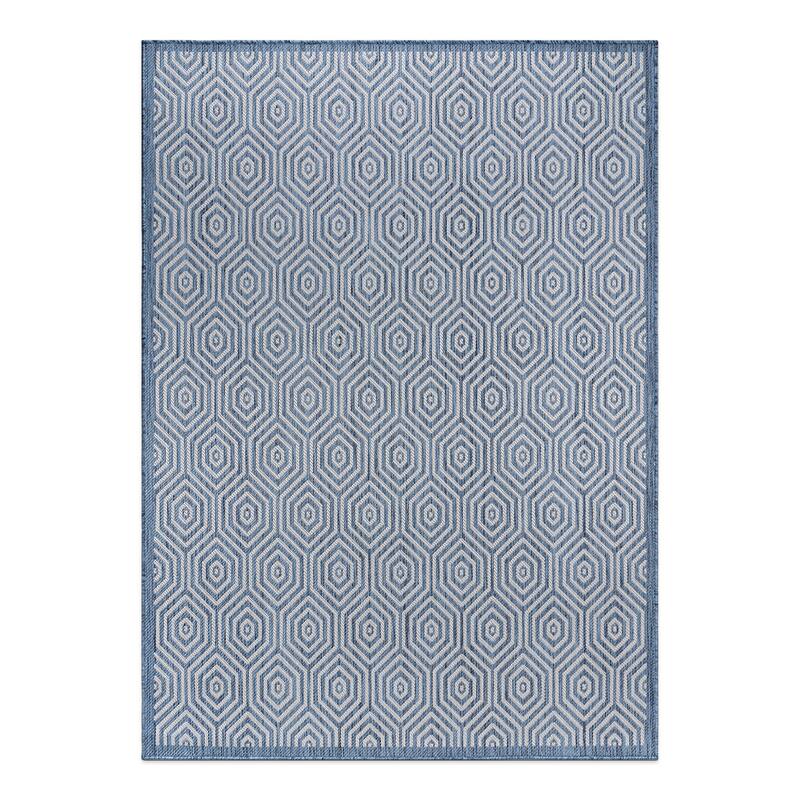 World Rug Gallery Modern Geometric Textured Flat Weave Indoor/Outdoor Area Rug