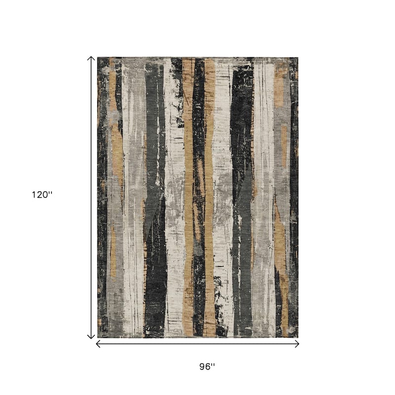 HomeRoots Striped Transitional Rectangle Outdoor Rug