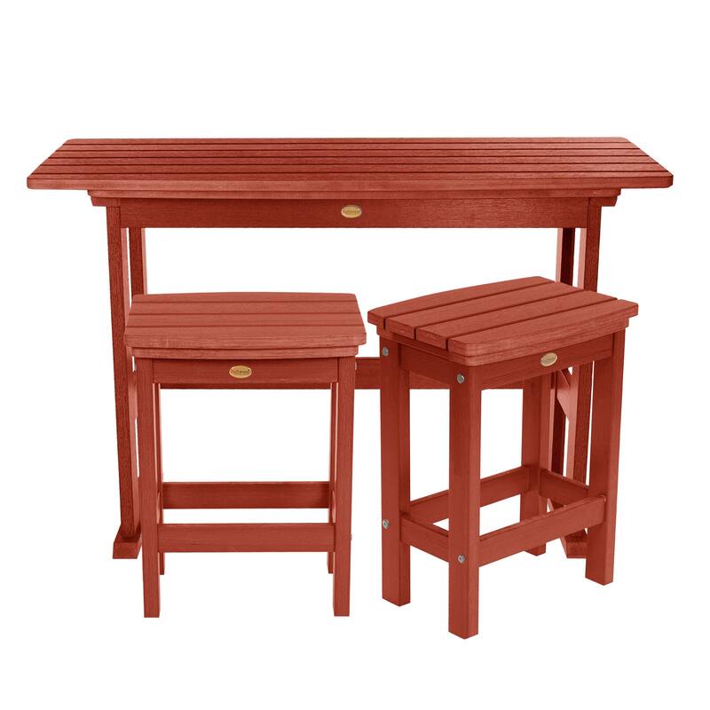 HIGHWOOD Lehigh 3-Piece Counter Height Balcony Set - Rustic Red
