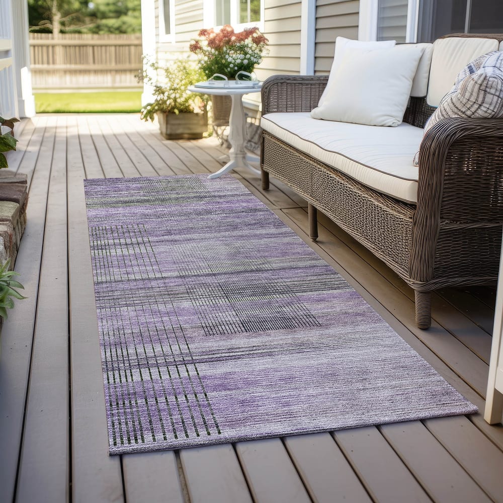 Machine Washable Indoor/ Outdoor Chantille Contemporary Imprints Rug