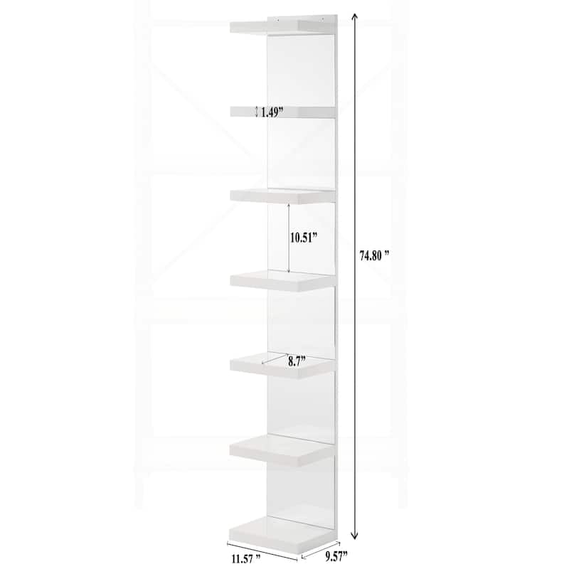 Versatile White Open Shelving Rack for Stylish Living Room