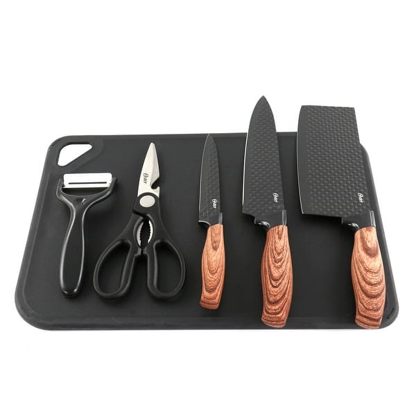 slide 2 of 7, Oster Gunderson 6 Piece Black Stainless Steel Cutlery Set Black - 6 Piece