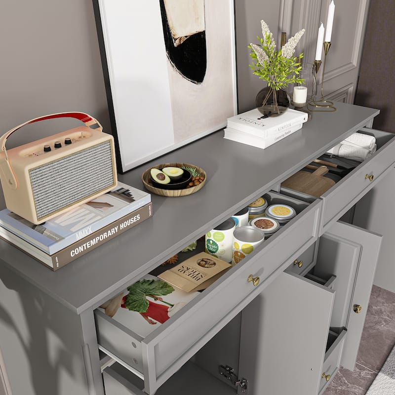 Combo Dresser Chest Storage Cabinet Buffet Sideboard White/Black/Grey