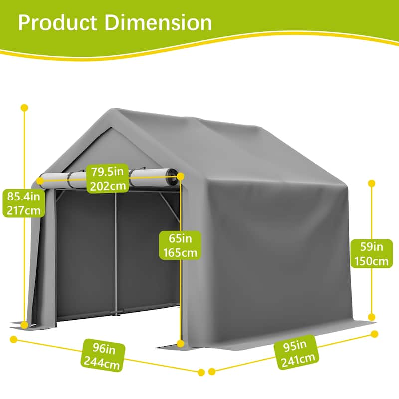 GDFStudio - Multi-Purpose Outdoor Shelter Waterproof & UV-Resistant with Roll-Up Doors