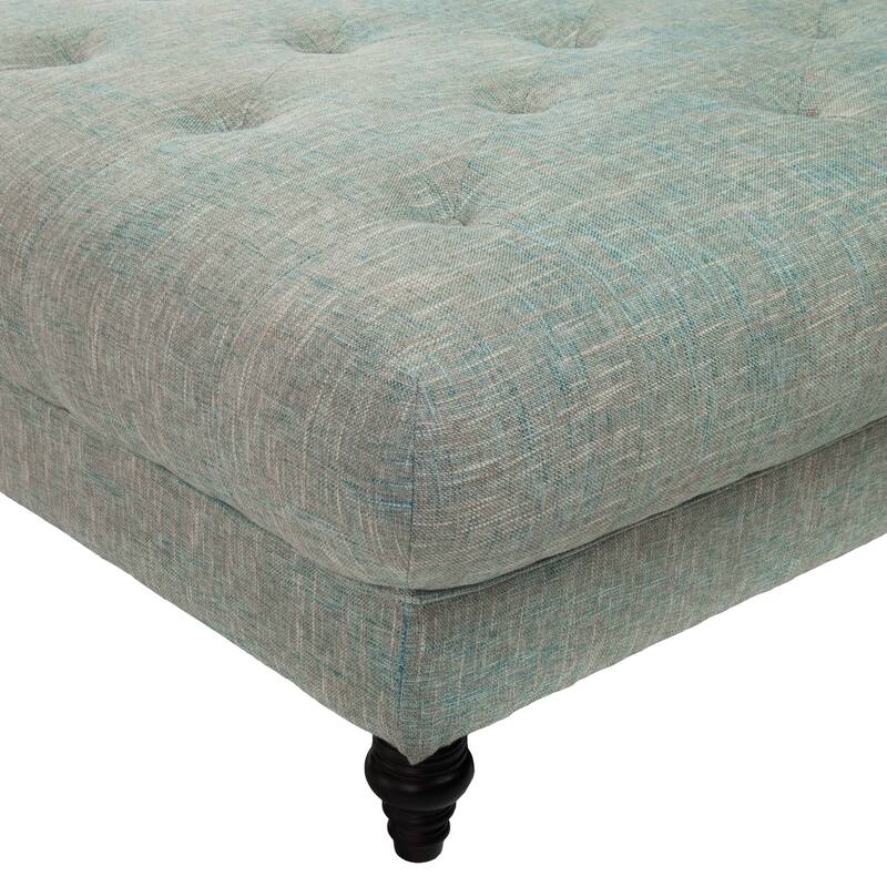 Bordeaux Vapor Fabric Tufted Ottoman by Christopher Knight Home