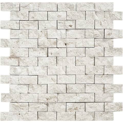 Fresca Limestone Split Face 1x2 Mosaic Tile (Box of 5 sheets/5.00 sqft)