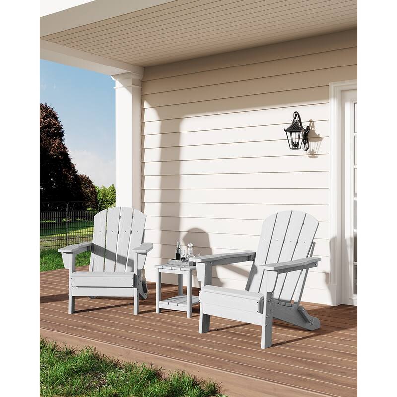 Folding Adirondack Chair, Outdoor Wooden Lounge Chair, Modern Lounger Adirondack Chair Ergonomic Extended Backrest