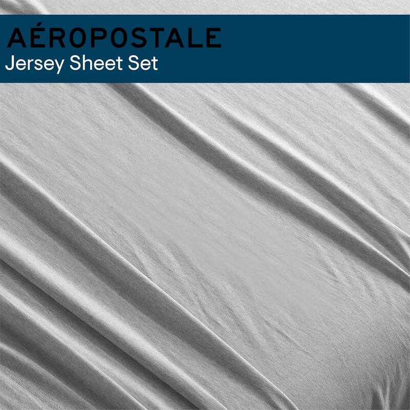 Aeropostale Super Soft Heather Grey Jersey Knit Sheet Set All-Season Comfort