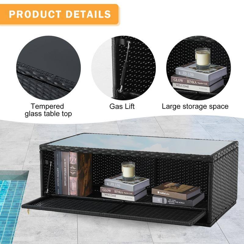 6/7-Piece Rattan Patio Set w/Optional Fire Pit Table – Outdoor Conversation Sectional, Weather-Resistant Wicker Furniture